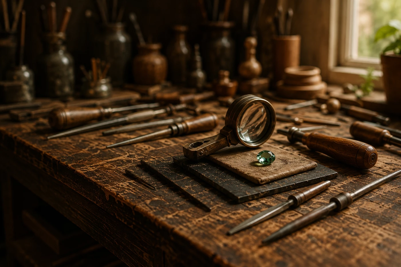 Établi et outils de métiers d’art